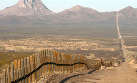 Muro en la frontera de EEUU con México