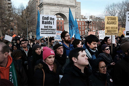 Manifestación contra la deportación de inmigrantes Manifestación en Nueva York contra la deportación de inmigrantes