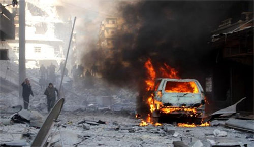 explosión de un coche bomba en Susian Atentado contra el Escudo de Éufrates, en el norte de Siria