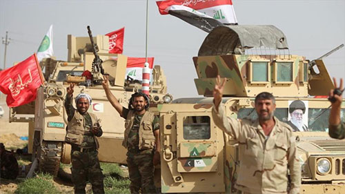 Fuerzas de la Movilización Popular en Iraq Irán felicita a Iraq por liberar Mosul de manos de Daesh