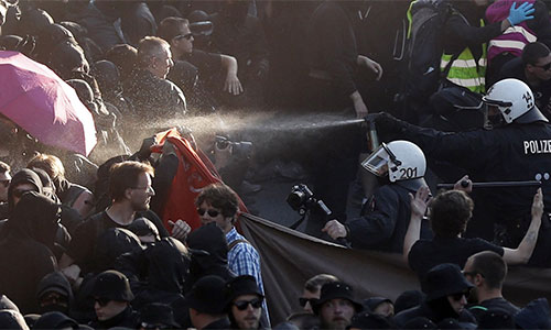 la protesta que acabó en enfrentamiento Hamburgo, Bienvenidos al infierno