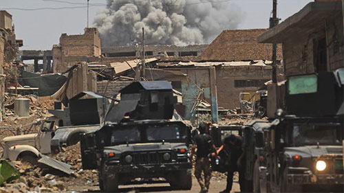fuerzas iraquíes en el distrito liberado Al Faruq Importante avance del Ejército iraquí para la liberación definitiva de Mosul