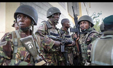 Militares del Ejército keniano Ejército keniano mata a 57 terroristas de Al Shabaab en Somalia