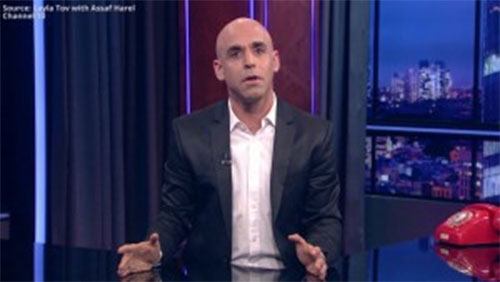 presentador de un programa satírico del Canal 10, Assaf Harel El Apartheid de la entidad sionista expuesto por una televisión hebrea