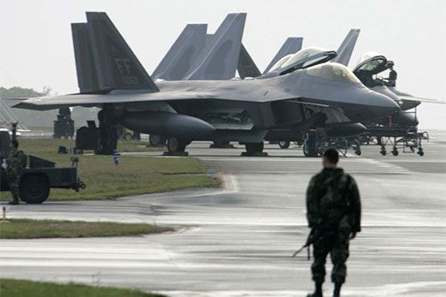 base militar estadounidense en Japón Cazas furtivos de EEUU realizan maniobra de bombardeo en cielo coreano