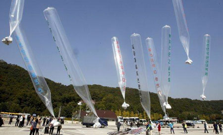 globo de propaganda La artillería surcoreana dispara a un globo propagandístico de Pyongyang
