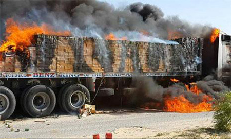 Ataque contra un convoy de camiones en el Sinaí