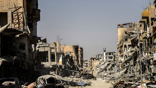 destrucción en la ciudad de Al Raqqa Damasco no considera a Al Raqqa ciudad liberada
