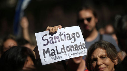 el Estado es responsable Conmoción en Argentina por la muerte de Santiago Maldonado
