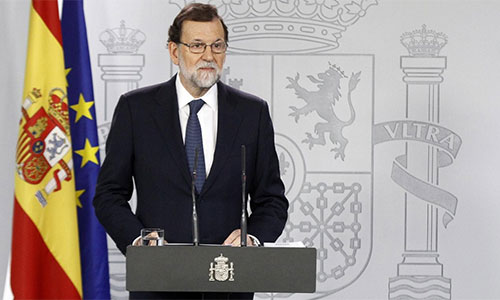 El presidente del gobierno español Mariano Rajoy El Gobierno español activará las medidas para “restaurar la legalidad” en Cataluña