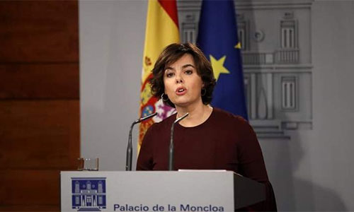 vicepresidenta del Gobierno español, Soraya Sáenz de Santamaría La vicepresidenta del Gobierno español asume la dirección del Ejecutivo catalán