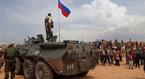 militares rusos en Afrin La policía militar rusa instala un puesto de observación en Afrin