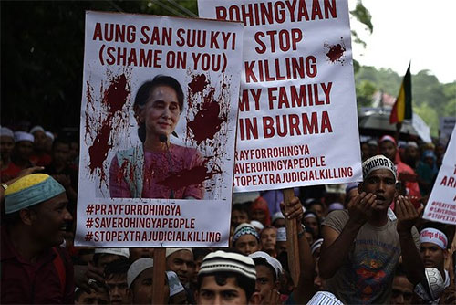 protesta contra la masacre de Rohingyas Irán llama a unidad musulmana para defender rohingyas
