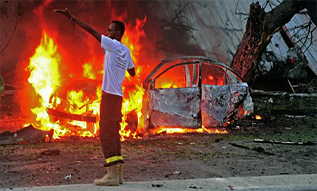 La explosión de un coche bomba en Mogadiscio