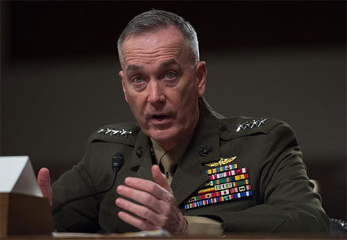El jefe del Estado Mayor Conjunto del Ejército de Estados Unidos, Joseph Dunford Dunford afirma que Teherán está cumpliendo con su parte del acuerdo nuclear