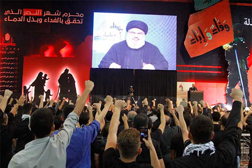 Hezbolá celebra la primera noche de Muharam Hezbolá no es aficionado a la guerra, pero si se ve obligado enfrentará a todo el mundo