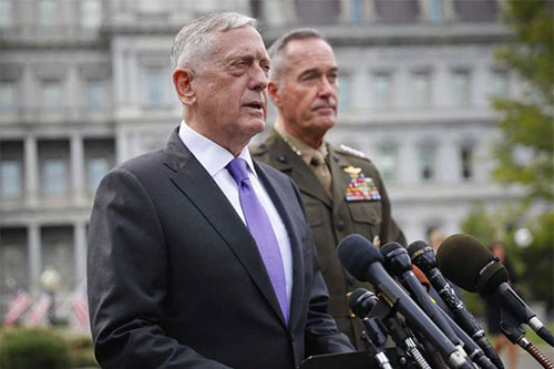 El secretario de defensa, Jim Mattis EEUU promete “masiva respuesta militar” a Corea del Norte