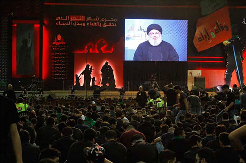 Hezbolá celebra la primera noche de Muharam Hezbolá no es aficionado a la guerra, pero si se ve obligado enfrentará a todo el mundo