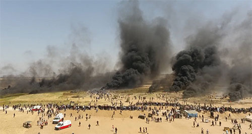 protestas en Gaza Un total de 44 el número de mártires palestinos en las protestas de Gaza