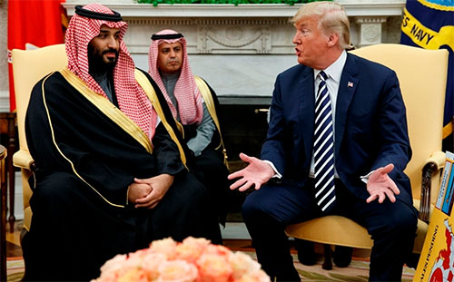 Trump con Bin Salman en la Casa Blanca Estados Unidos descarta reunión de Trump con príncipe saudita en Argentina