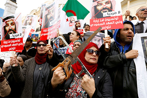 manifestación contra Bin Salman en Túnez Human Rights Watch denuncia a Bin Salman en Argentina