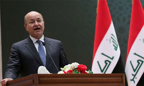 Barham Saleh Presidente de Iraq insiste en unir los esfuerzos para poner fin a la crisis en Siria