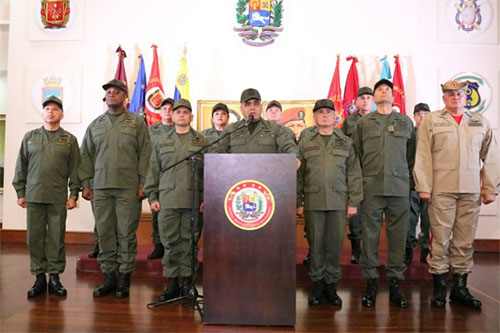 altos mandos militares de Venezuela La Fuerza Armada venezolana promete lealtad absoluta a Maduro