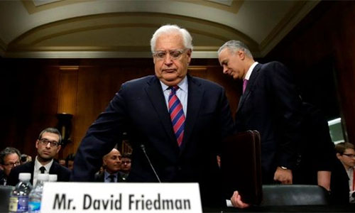 David Friedman EEUU anuncia que “el acuerdo de siglo” se retrasará varios meses