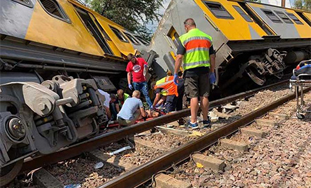 Colisión de dos trenes en Pretoria