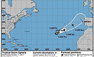 ‘Ophelia’ asciende a categoría 3 al sur de las Azores