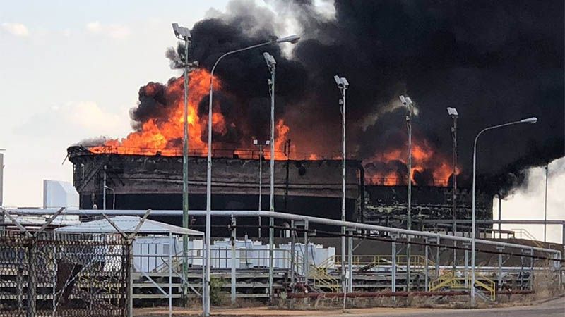 Pdvsa denuncia incendio provocado en tres tanques de almacenamiento