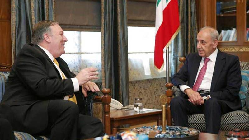Presidente del parlamento liban&eacute;s defiende a Hezbol&aacute; ante Pompeo