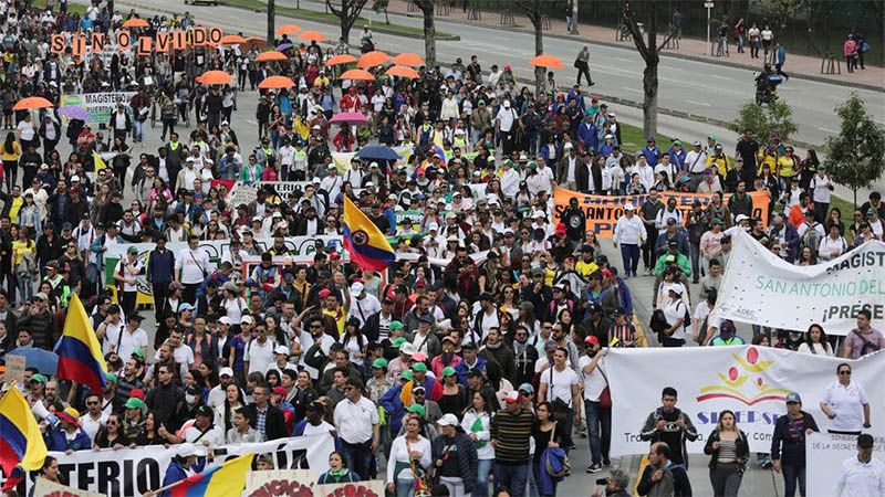 Multitudinario paro en Colombia contra el gobierno de Duque