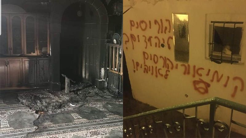 Colonos jud&iacute;os incendian y profanan una mezquita en Al Quds ocupada