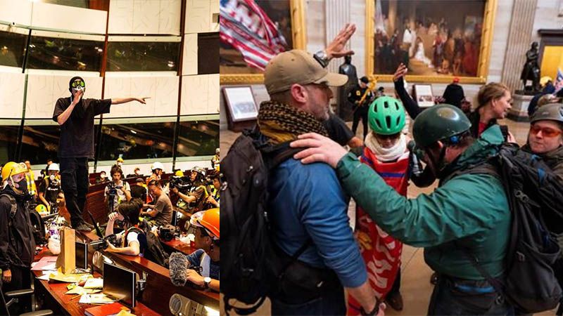 China establece un paralelismo entre el caos en Washington y las protestas en Hong Kong