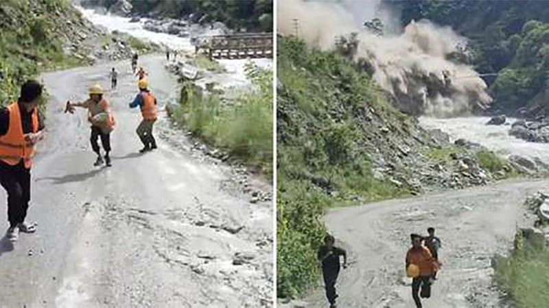 Personas corren por sus vidas mientras crecida avanza hacia ellas en Nepal (video)