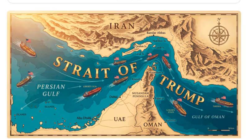 Trump plantea dar su nombre al estrecho de Ormuz