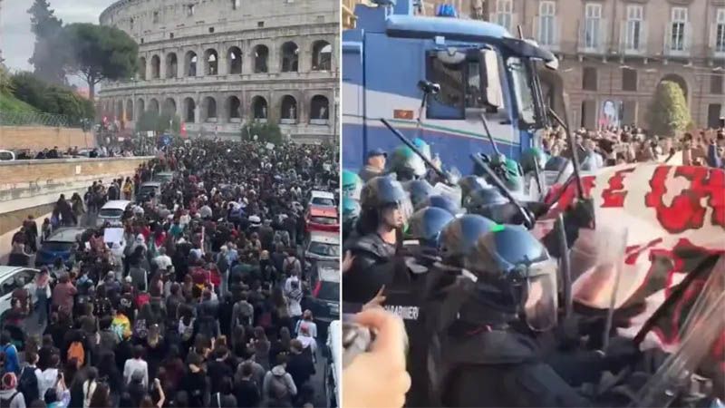 Estudiantes y trabajadores salen a las calles en Italia contra el alto costo de vida