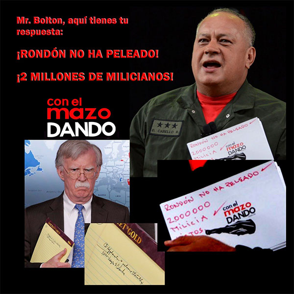 Cabello responde al polémico apunte de Bolton
